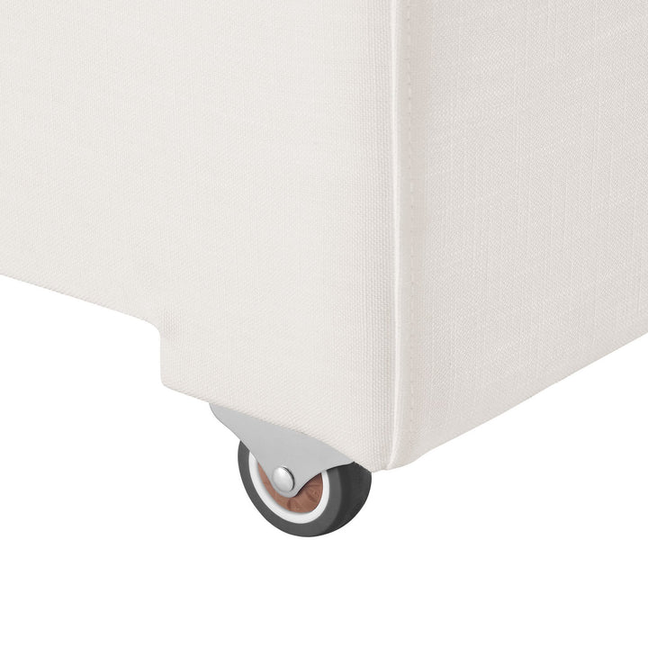 Commix Down Filled Overstuffed Sleeper Sofa in Pure White