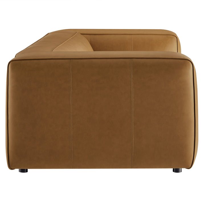 Auren Upholstered Vegan Leather Sofa in Camel