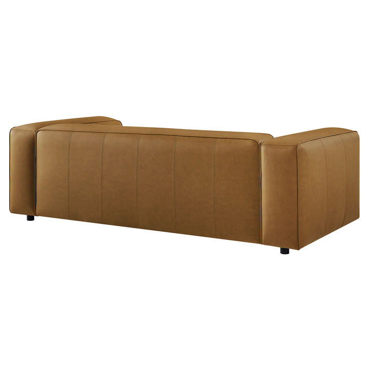 Auren Upholstered Vegan Leather Sofa in Camel
