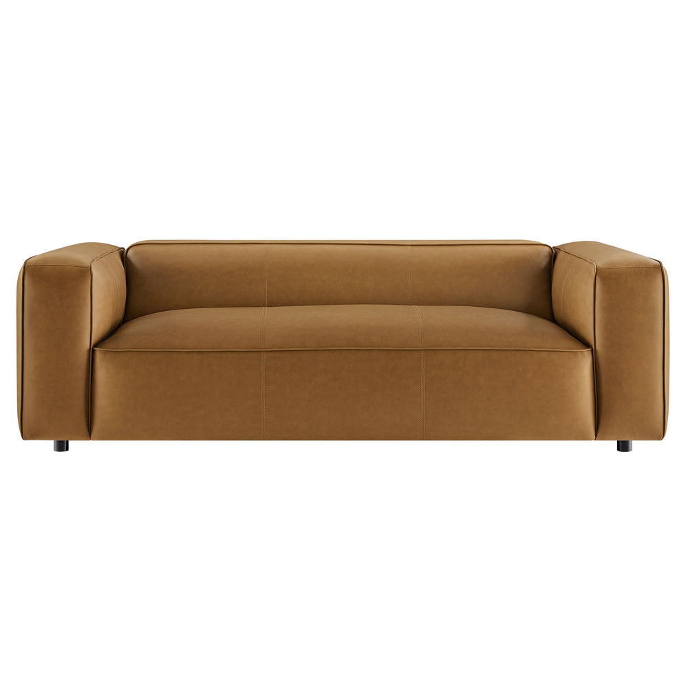 Auren Upholstered Vegan Leather Sofa in Camel