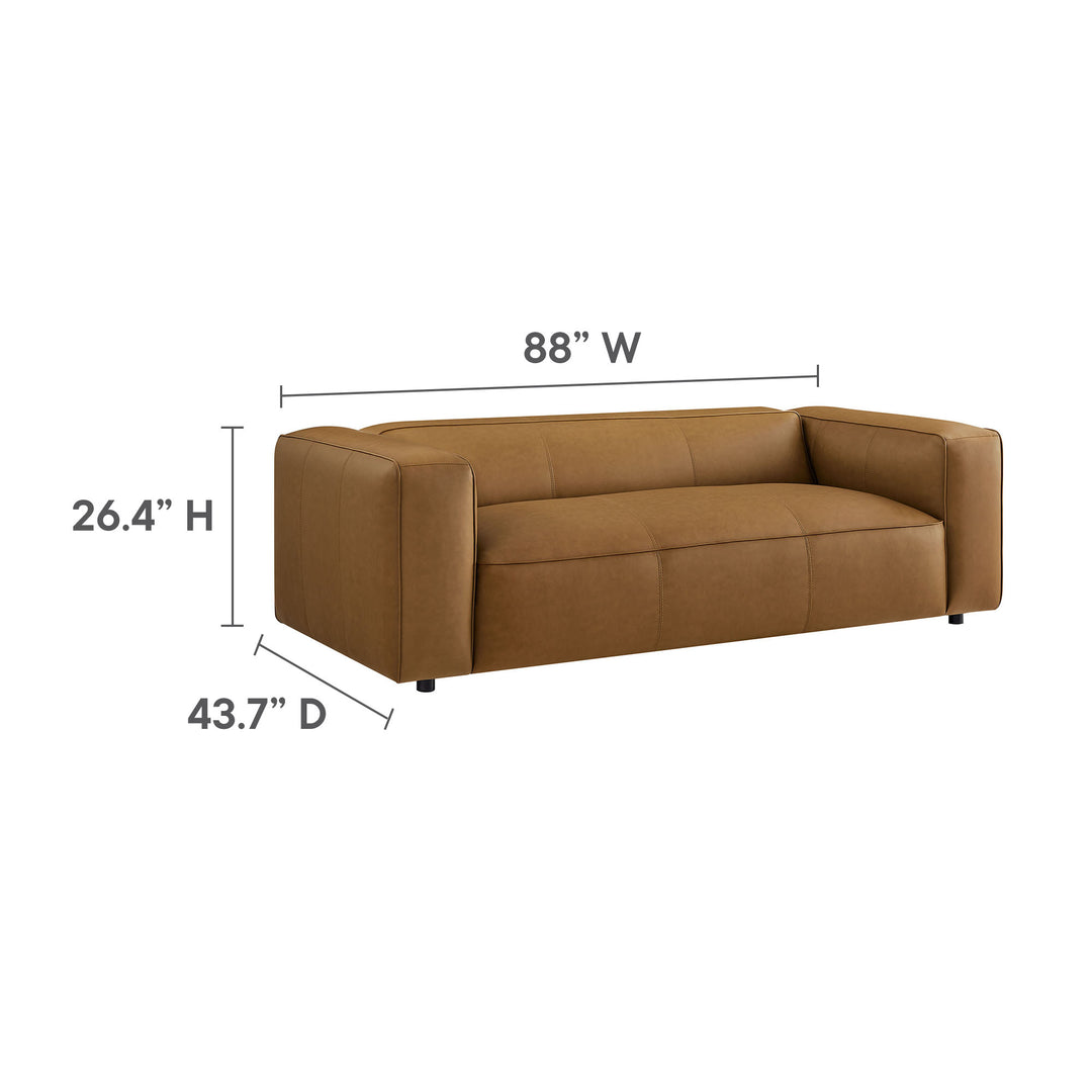 Auren Upholstered Vegan Leather Sofa in Camel