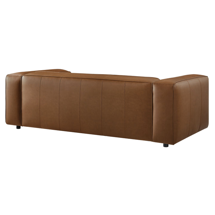 Auren Upholstered Vegan Leather Sofa in Coffee