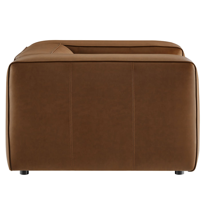 Auren Upholstered Vegan Leather Modular Armchair in Coffee