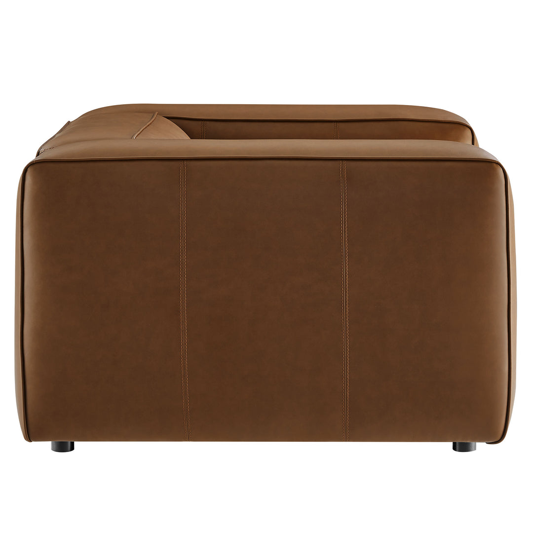 Auren Upholstered Vegan Leather Modular Armchair in Coffee