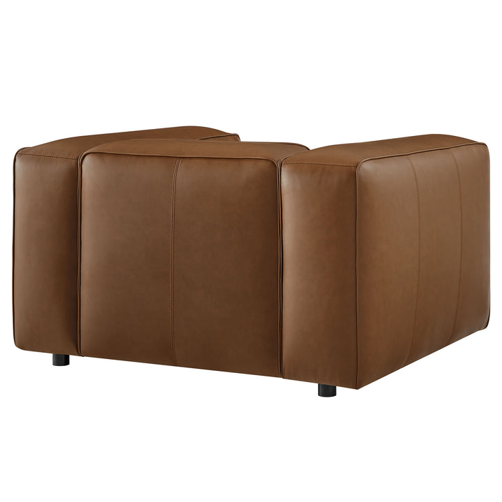 Auren Upholstered Vegan Leather Modular Armchair in Coffee