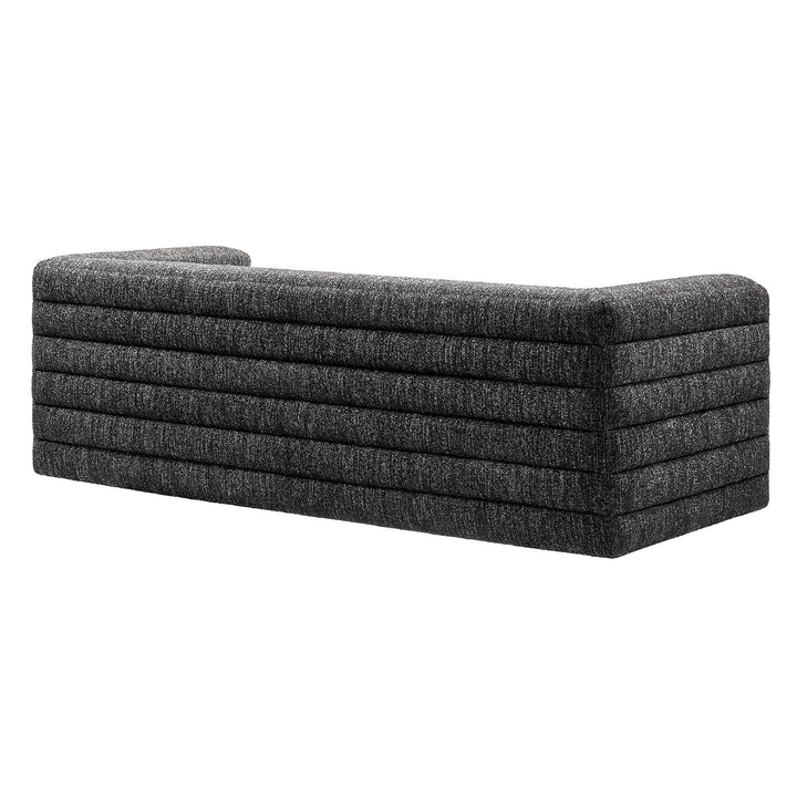 Relle Channel Tufted Boucle Upholstered Sofa in Charcoal