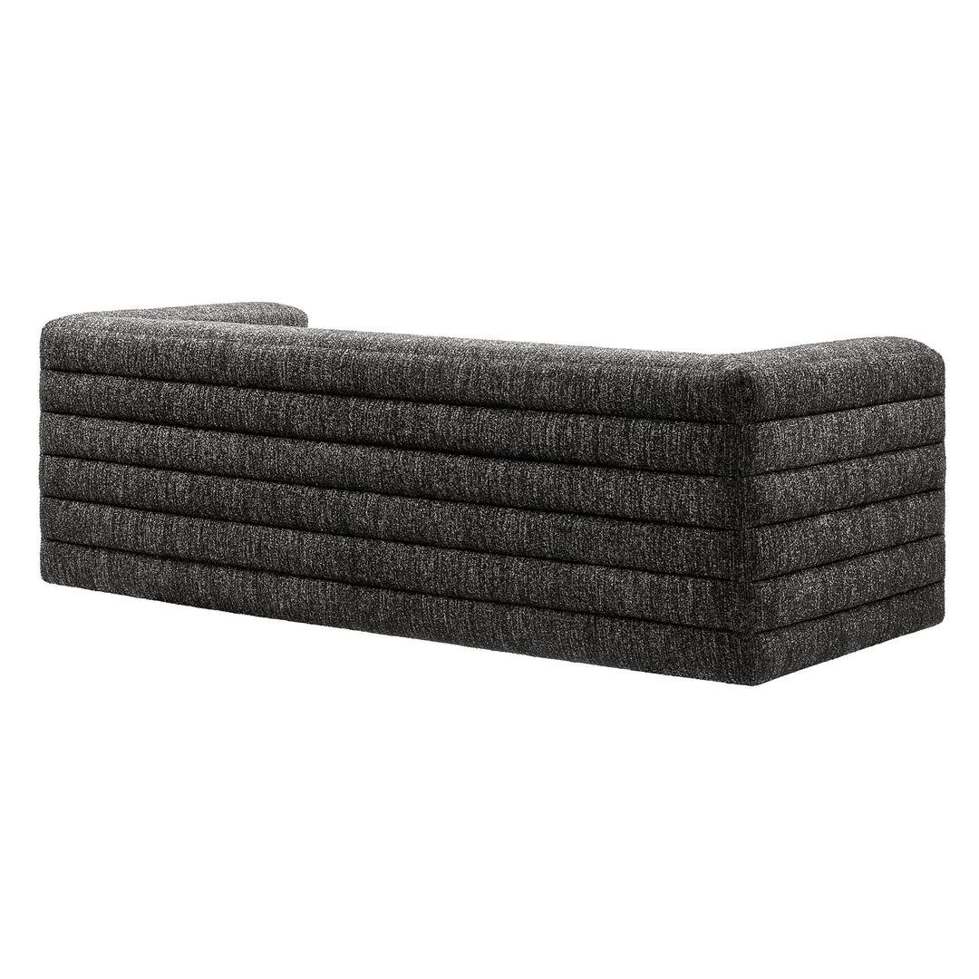 Relle Channel Tufted Boucle Upholstered Sofa in Charcoal