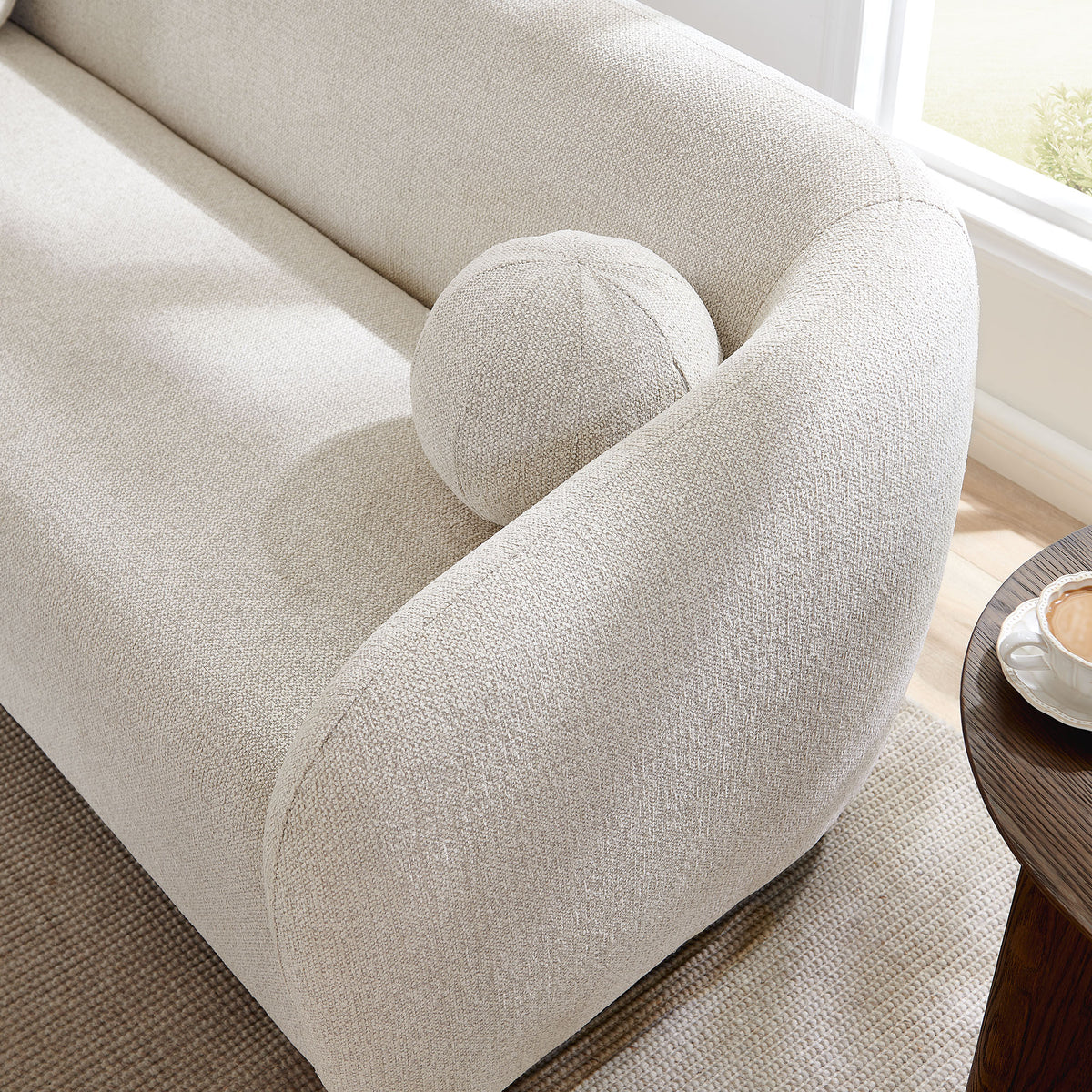 Holland 85" Chenille Fabric Sofa in Dove Gray