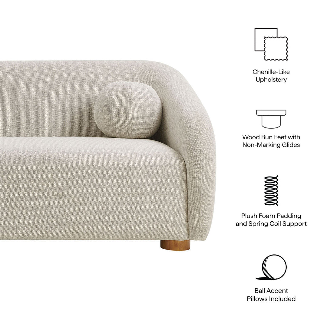 Holland 85" Chenille Fabric Sofa in Dove Gray