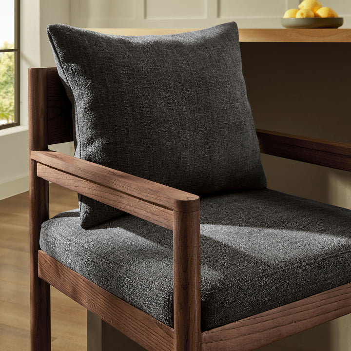 Remington Wood Bar Stool in Charcoal