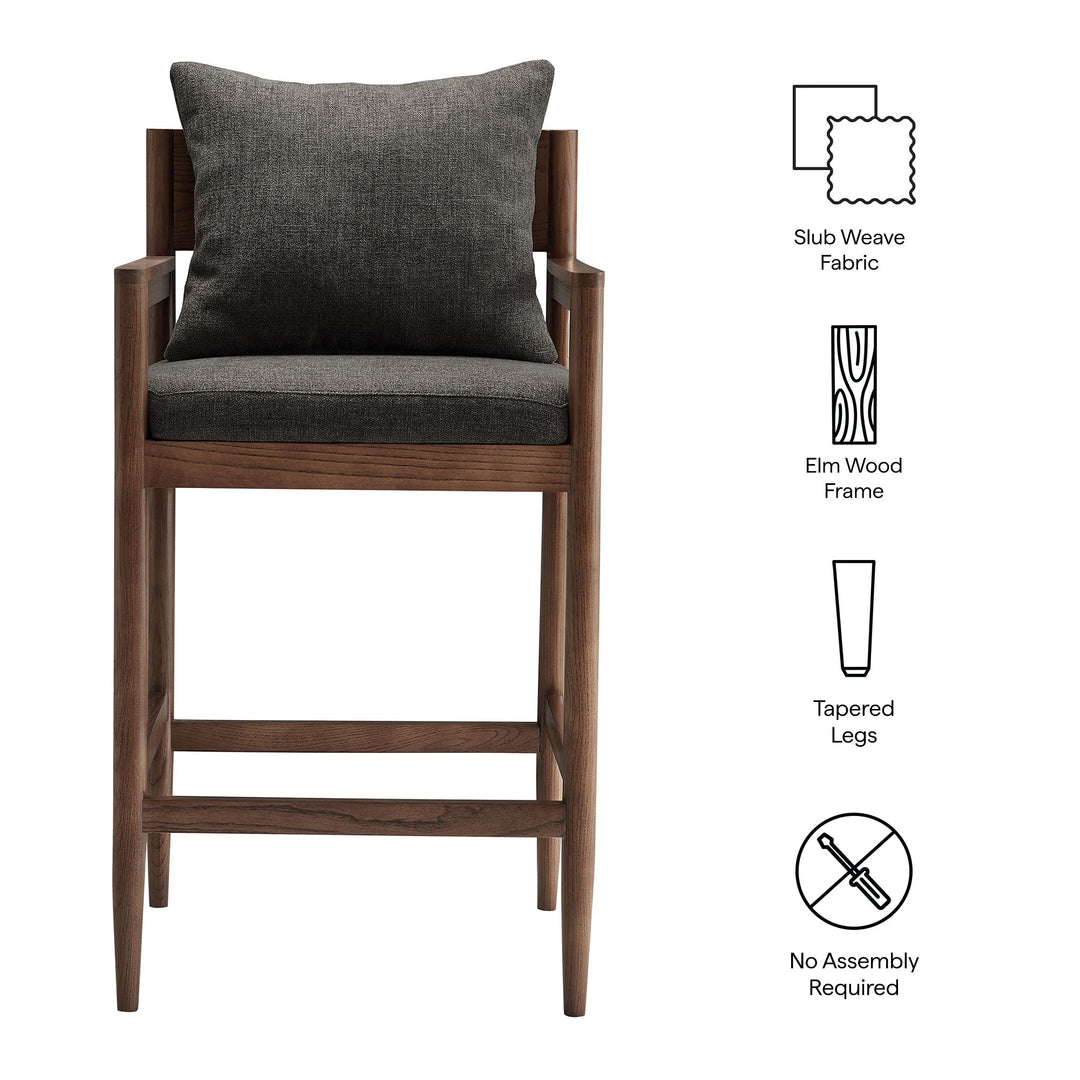 Remington Wood Bar Stool in Charcoal