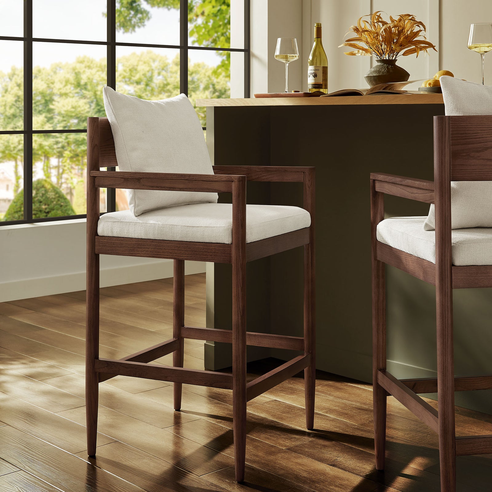 Remington Wood Bar Stool in Salt