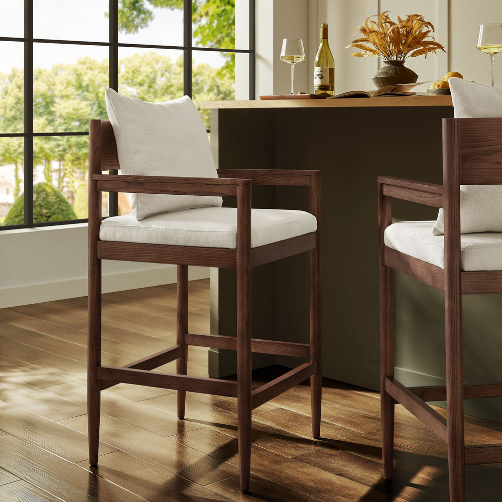 Remington Wood Bar Stool in Salt