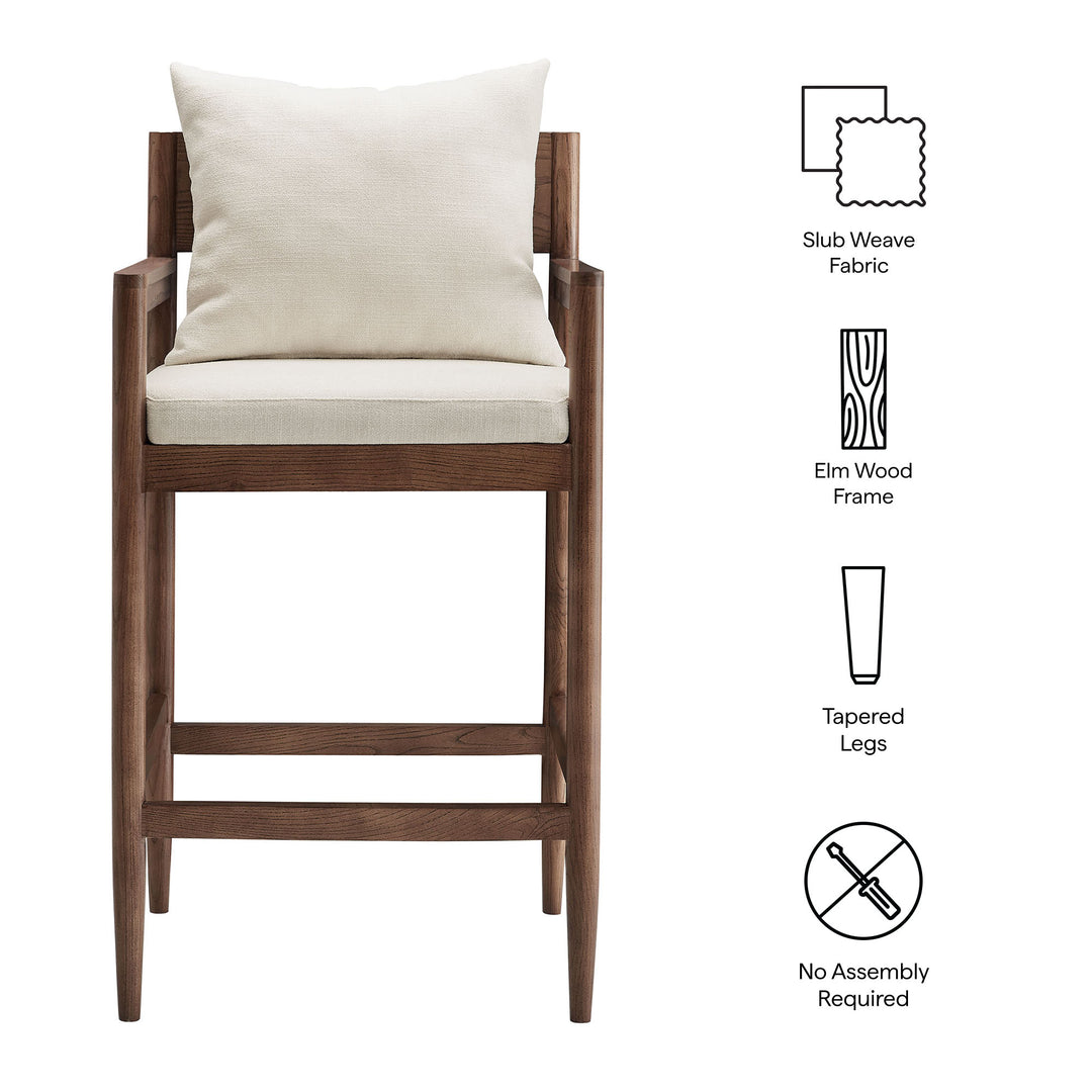 Remington Wood Bar Stool in Salt