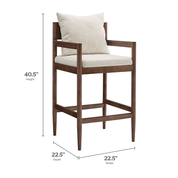 Remington Wood Bar Stool in Salt