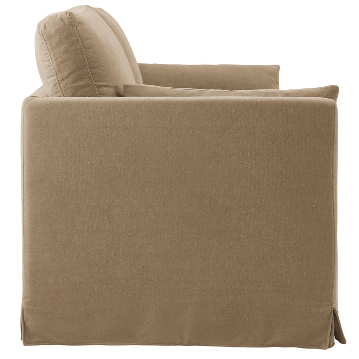 Wellfleet 85" Slipcovered Fabric Sofa in Almond