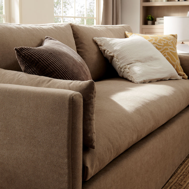 Wellfleet 85" Slipcovered Fabric Sofa in Almond