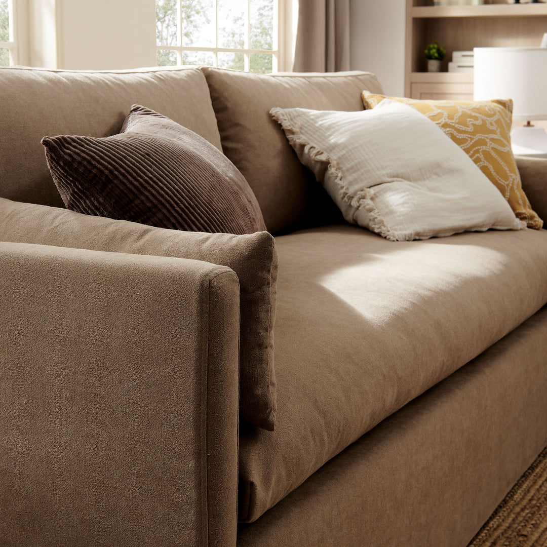Wellfleet 85" Slipcovered Fabric Sofa in Almond