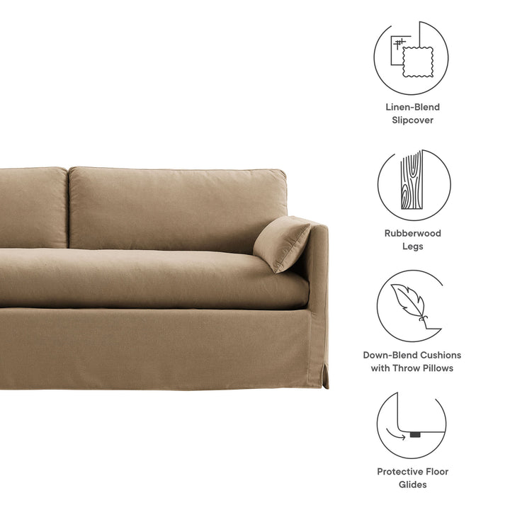 Wellfleet 85" Slipcovered Fabric Sofa in Almond