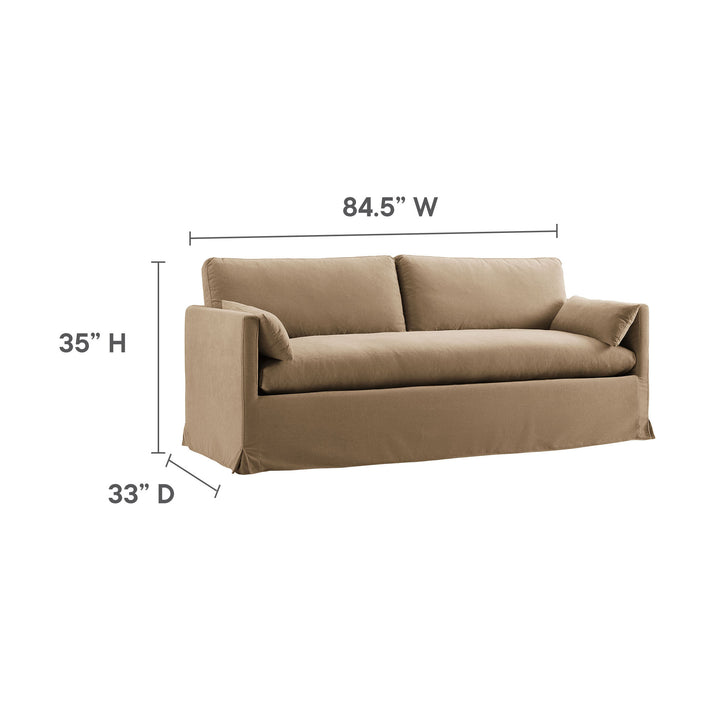 Wellfleet 85" Slipcovered Fabric Sofa in Almond
