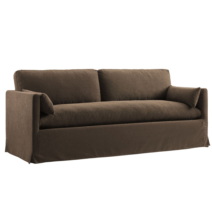 Wellfleet 85" Slipcovered Fabric Sofa in Cocoa