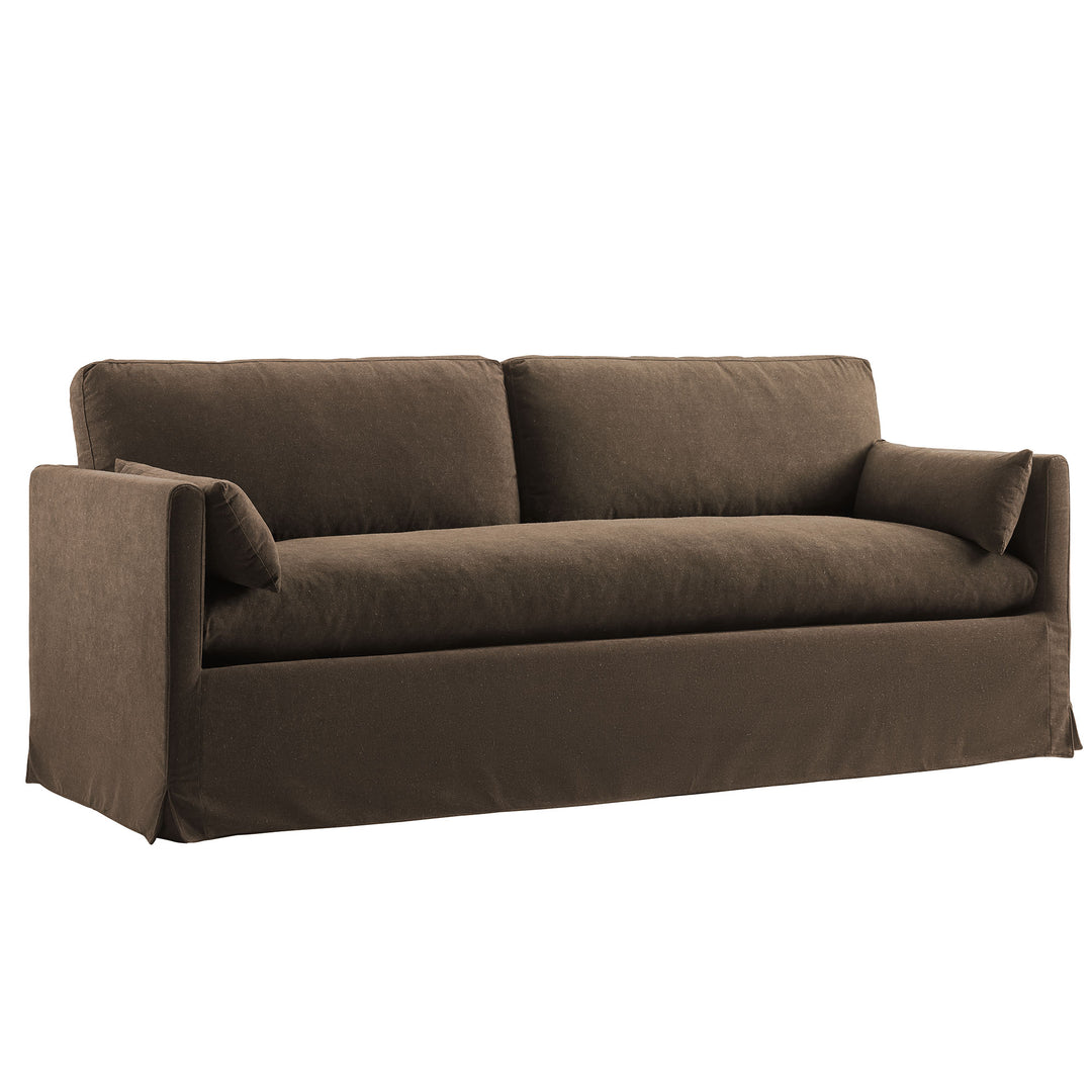 Wellfleet 85" Slipcovered Fabric Sofa in Cocoa