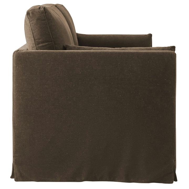 Wellfleet 85" Slipcovered Fabric Sofa in Cocoa