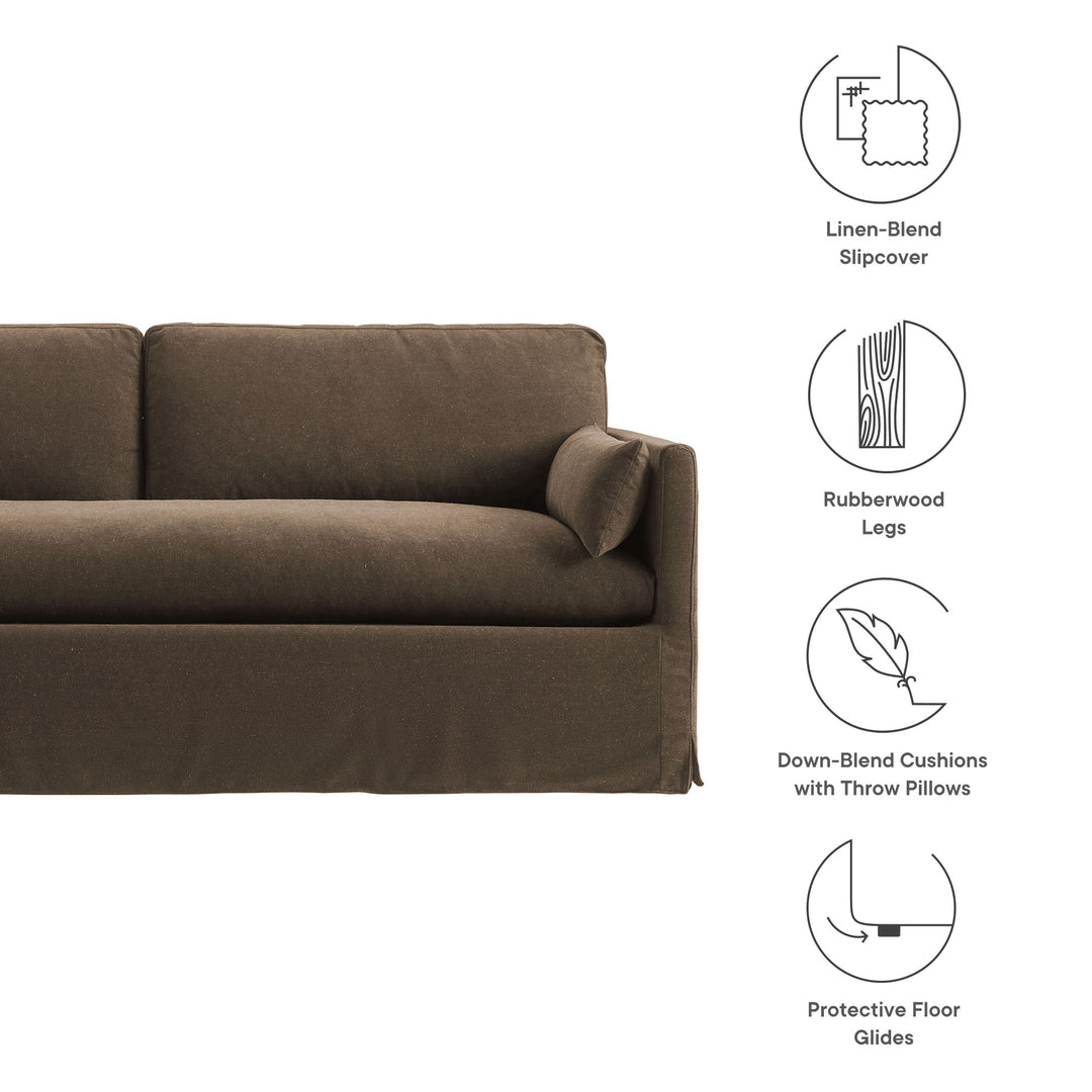 Wellfleet 85" Slipcovered Fabric Sofa in Cocoa