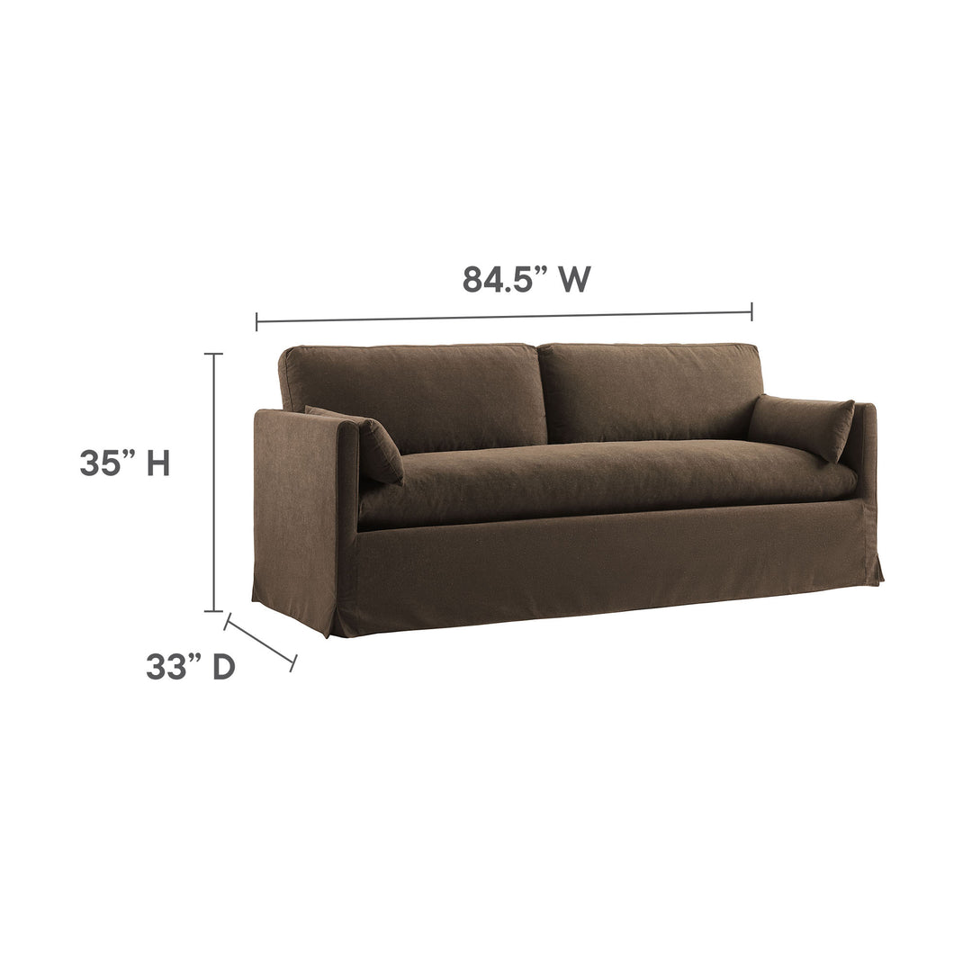 Wellfleet 85" Slipcovered Fabric Sofa in Cocoa