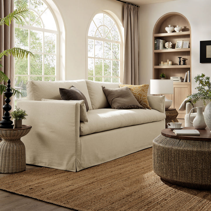Wellfleet 85" Slipcovered Fabric Sofa in Linen