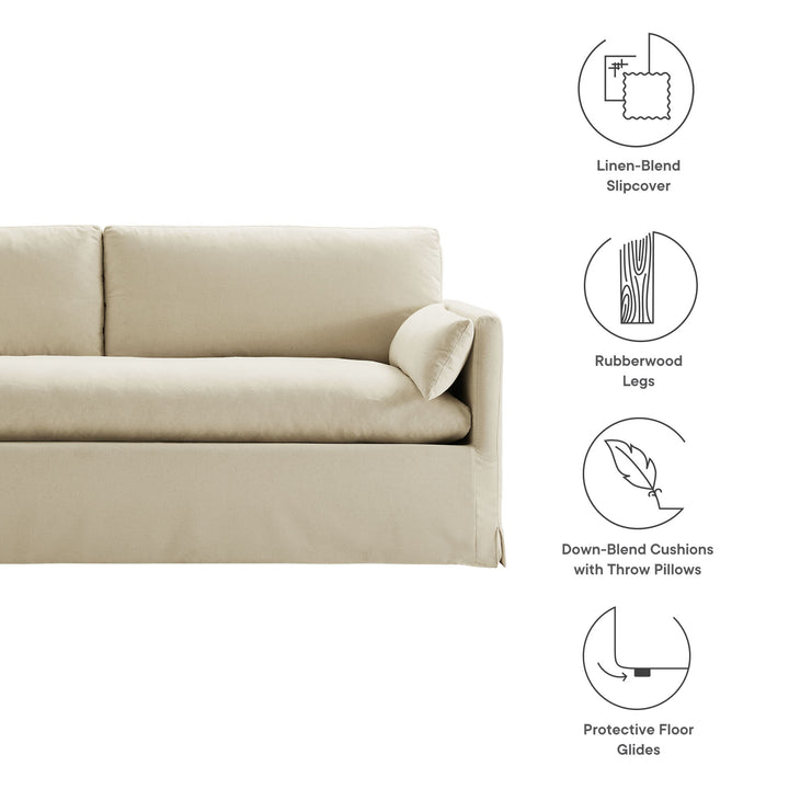 Wellfleet 85" Slipcovered Fabric Sofa in Linen