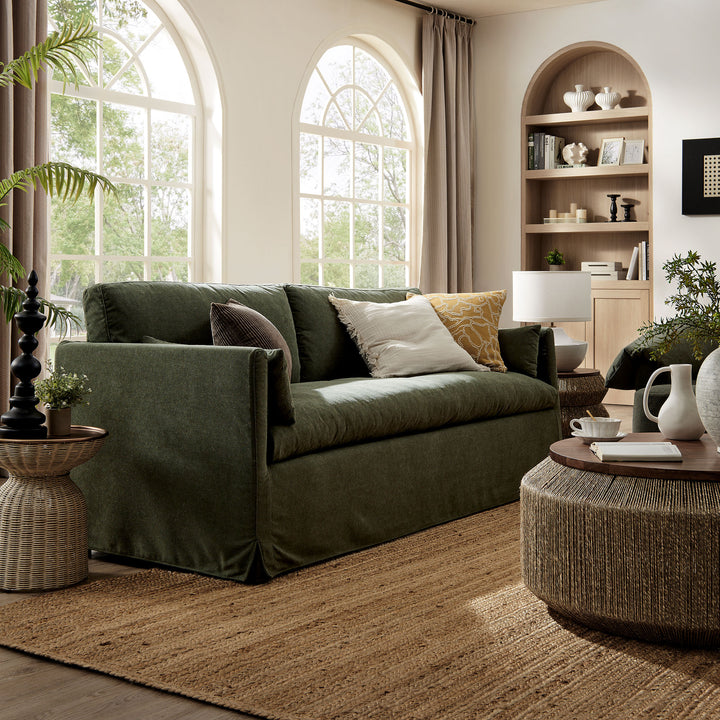 Wellfleet 85" Slipcovered Fabric Sofa in Sage