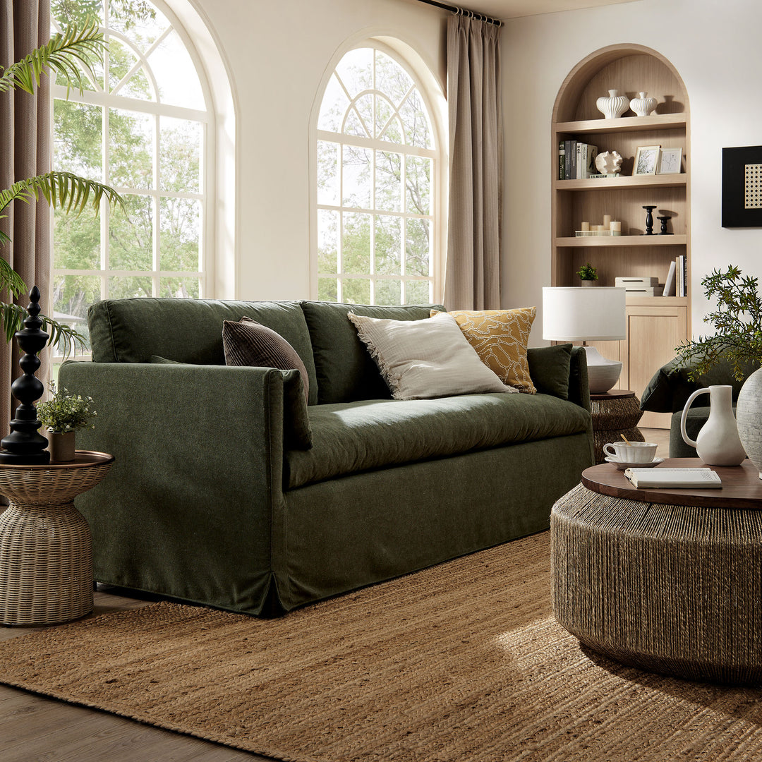 Wellfleet 85" Slipcovered Fabric Sofa in Sage