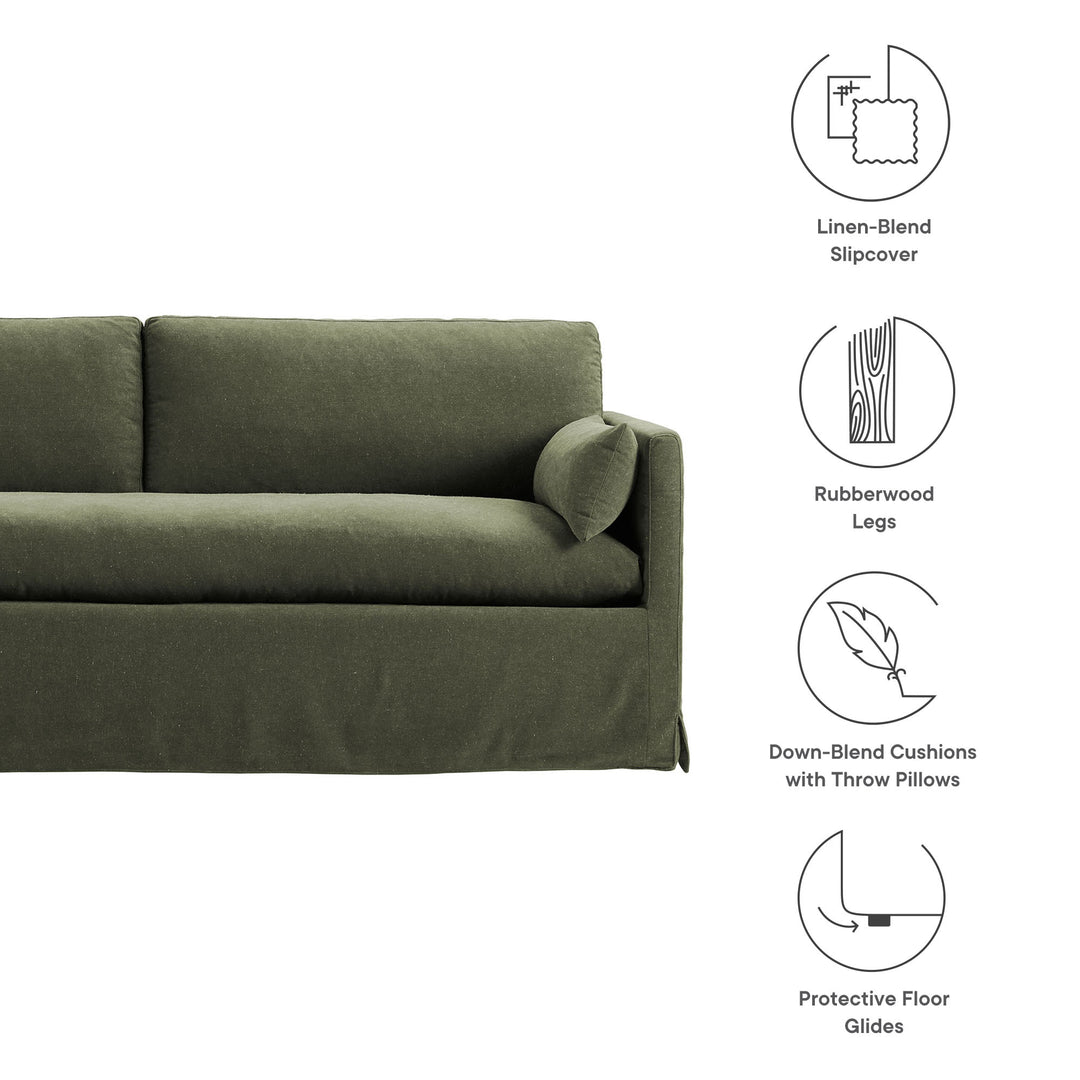 Wellfleet 85" Slipcovered Fabric Sofa in Sage