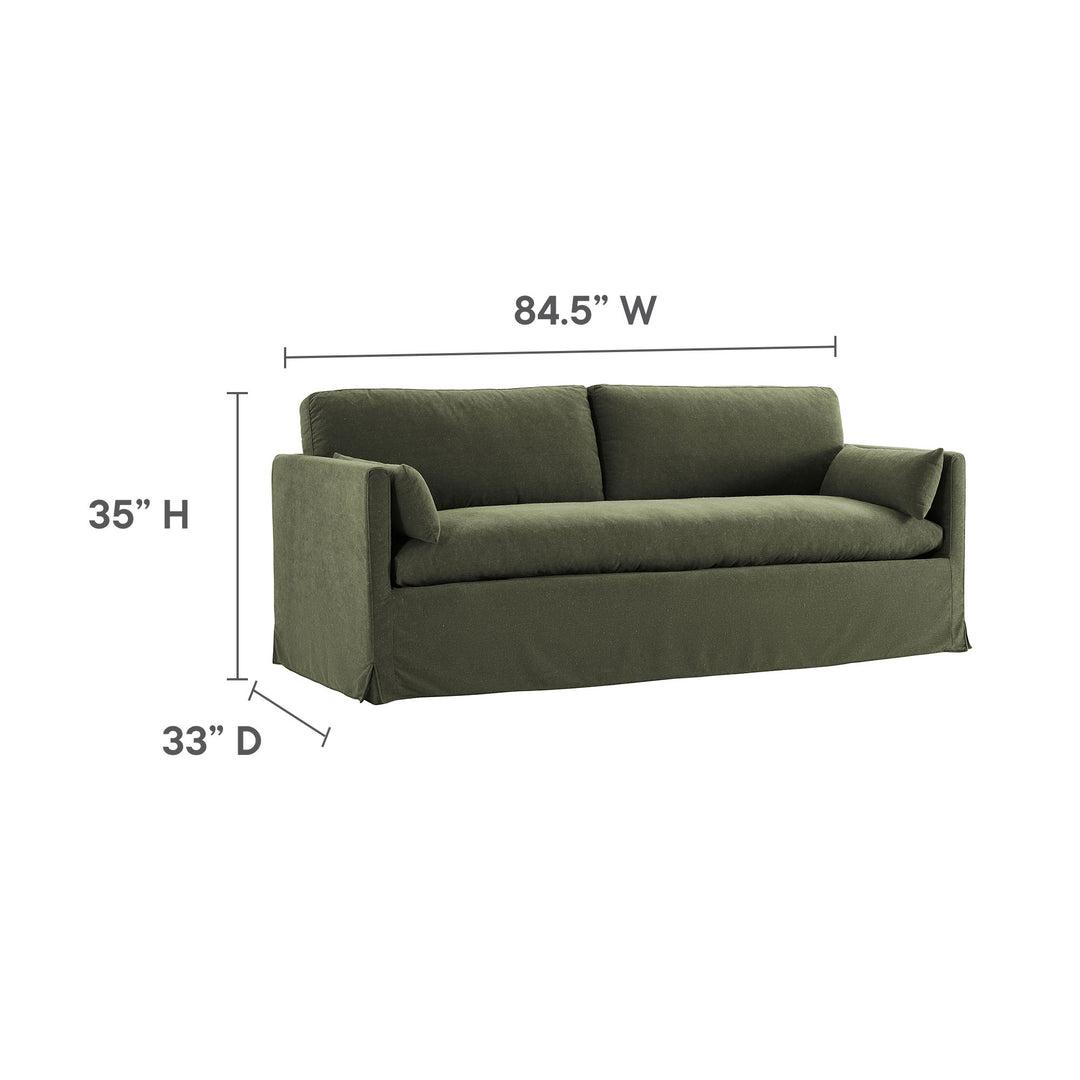 Wellfleet 85" Slipcovered Fabric Sofa in Sage