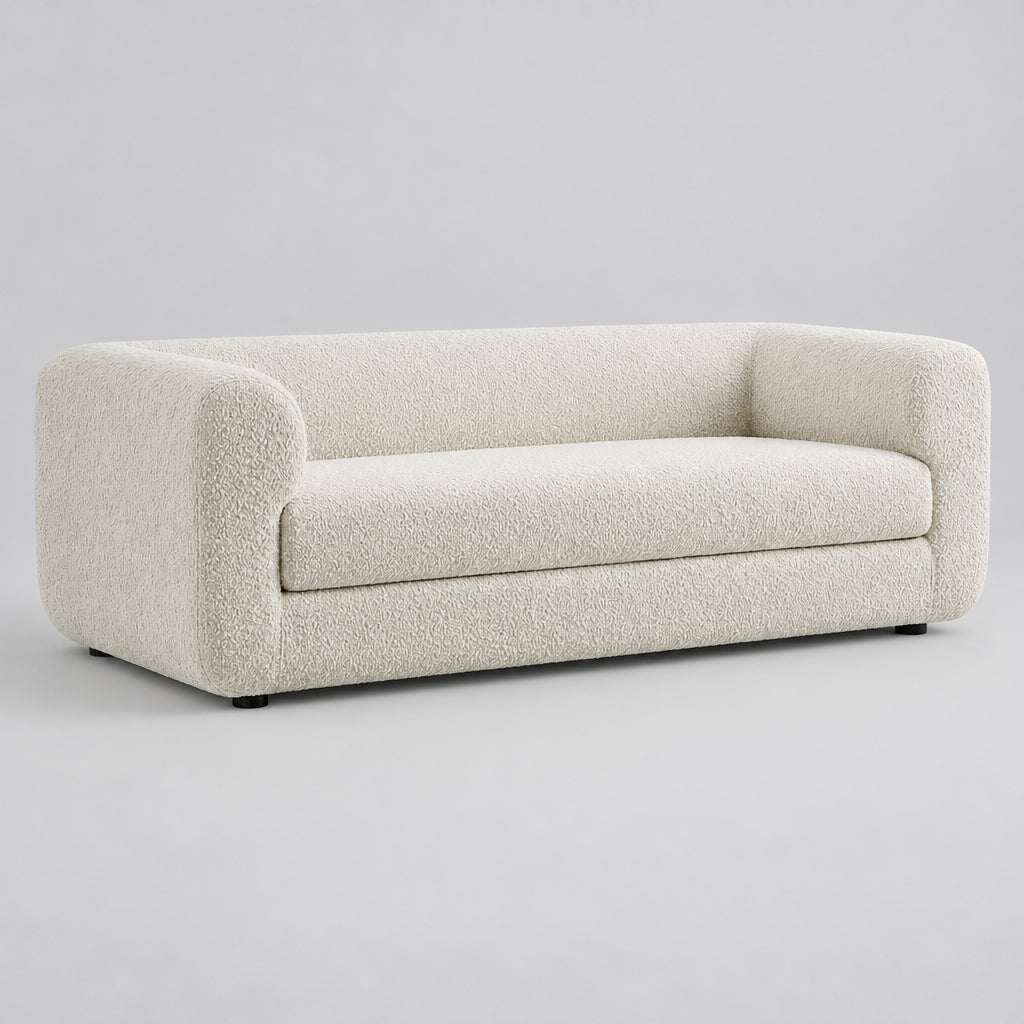 Leif 89" Boucle Upholstered Sofa in Pearl