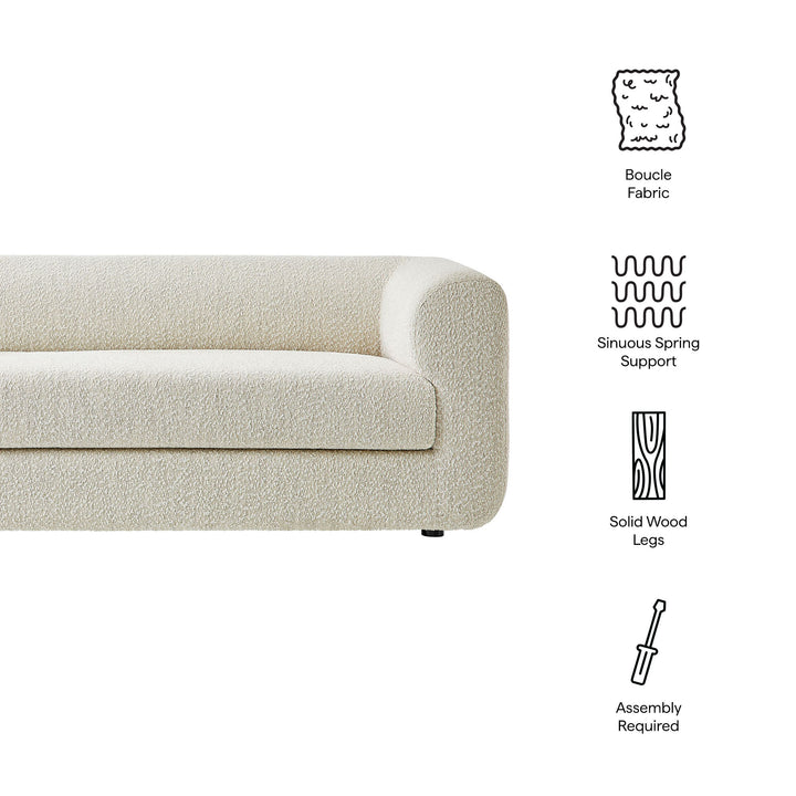 Leif 89" Boucle Upholstered Sofa in Pearl