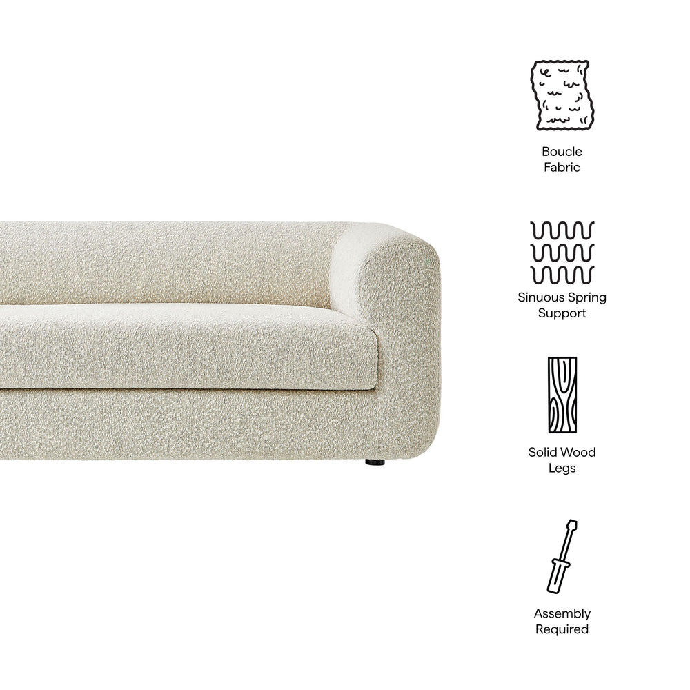 Leif 89" Boucle Upholstered Sofa in Pearl