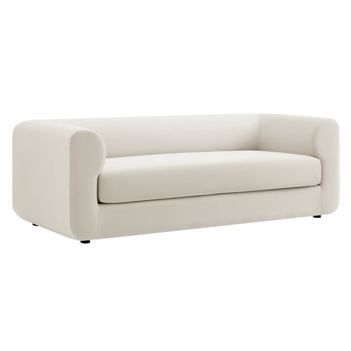 Leif 89" Performance Velvet Upholstered Sofa in Alabaster