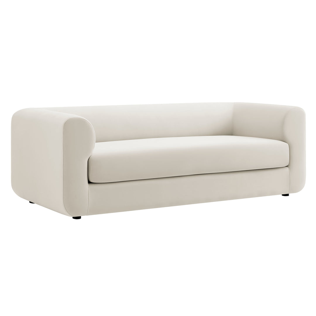 Leif 89" Performance Velvet Upholstered Sofa in Alabaster