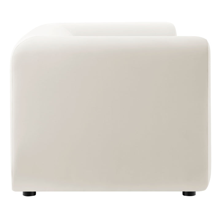 Leif 89" Performance Velvet Upholstered Sofa in Alabaster