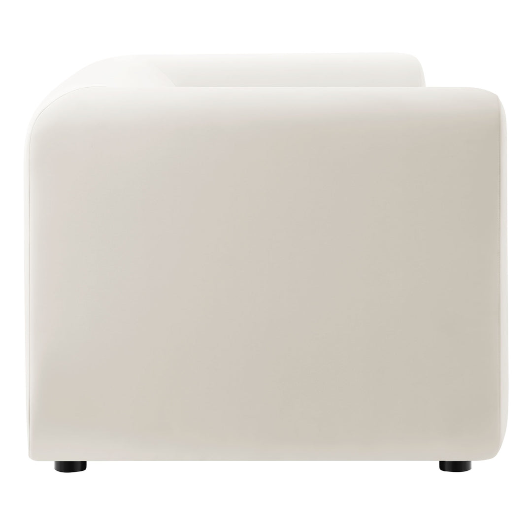 Leif 89" Performance Velvet Upholstered Sofa in Alabaster