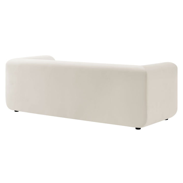 Leif 89" Performance Velvet Upholstered Sofa in Alabaster