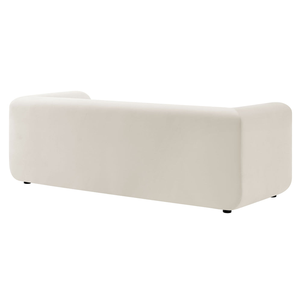 Leif 89" Performance Velvet Upholstered Sofa in Alabaster
