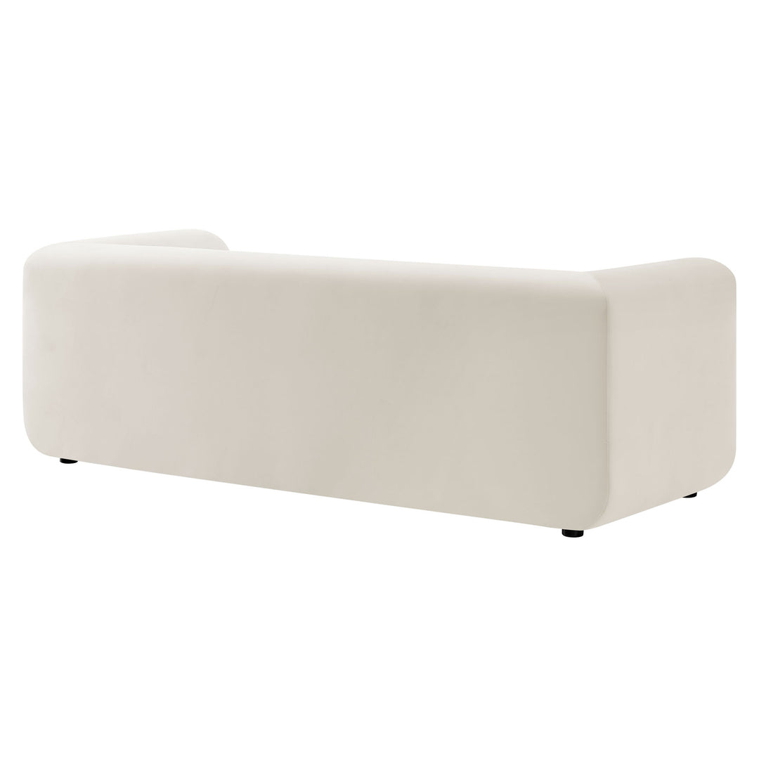Leif 89" Performance Velvet Upholstered Sofa in Alabaster