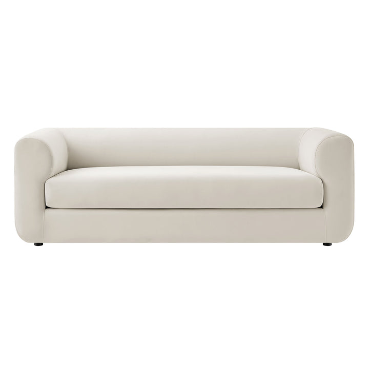 Leif 89" Performance Velvet Upholstered Sofa in Alabaster