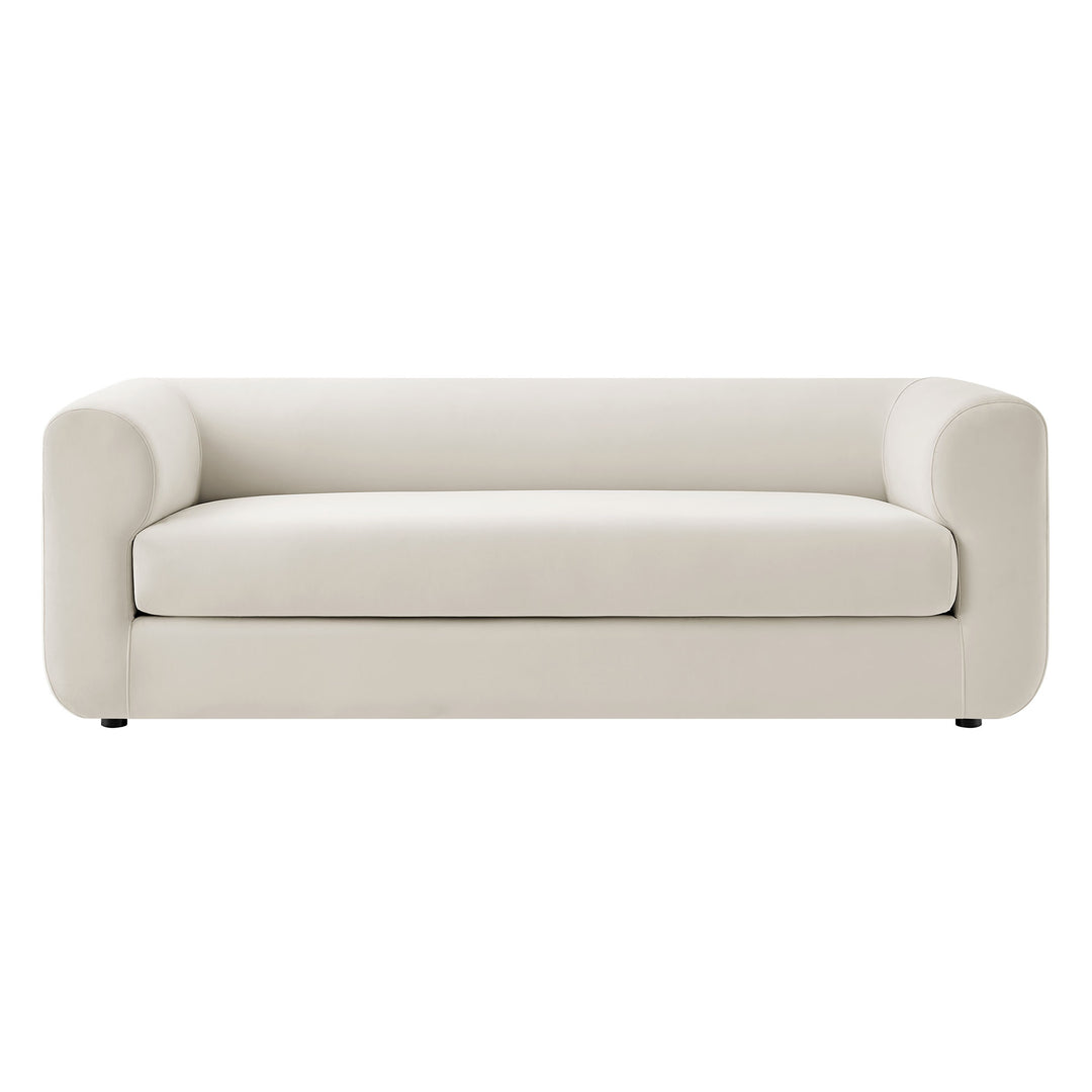 Leif 89" Performance Velvet Upholstered Sofa in Alabaster