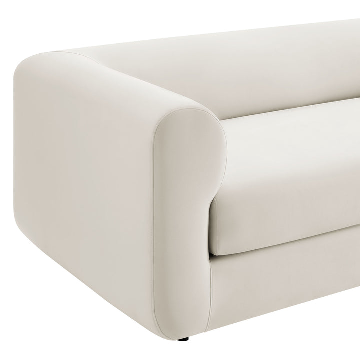 Leif 89" Performance Velvet Upholstered Sofa in Alabaster
