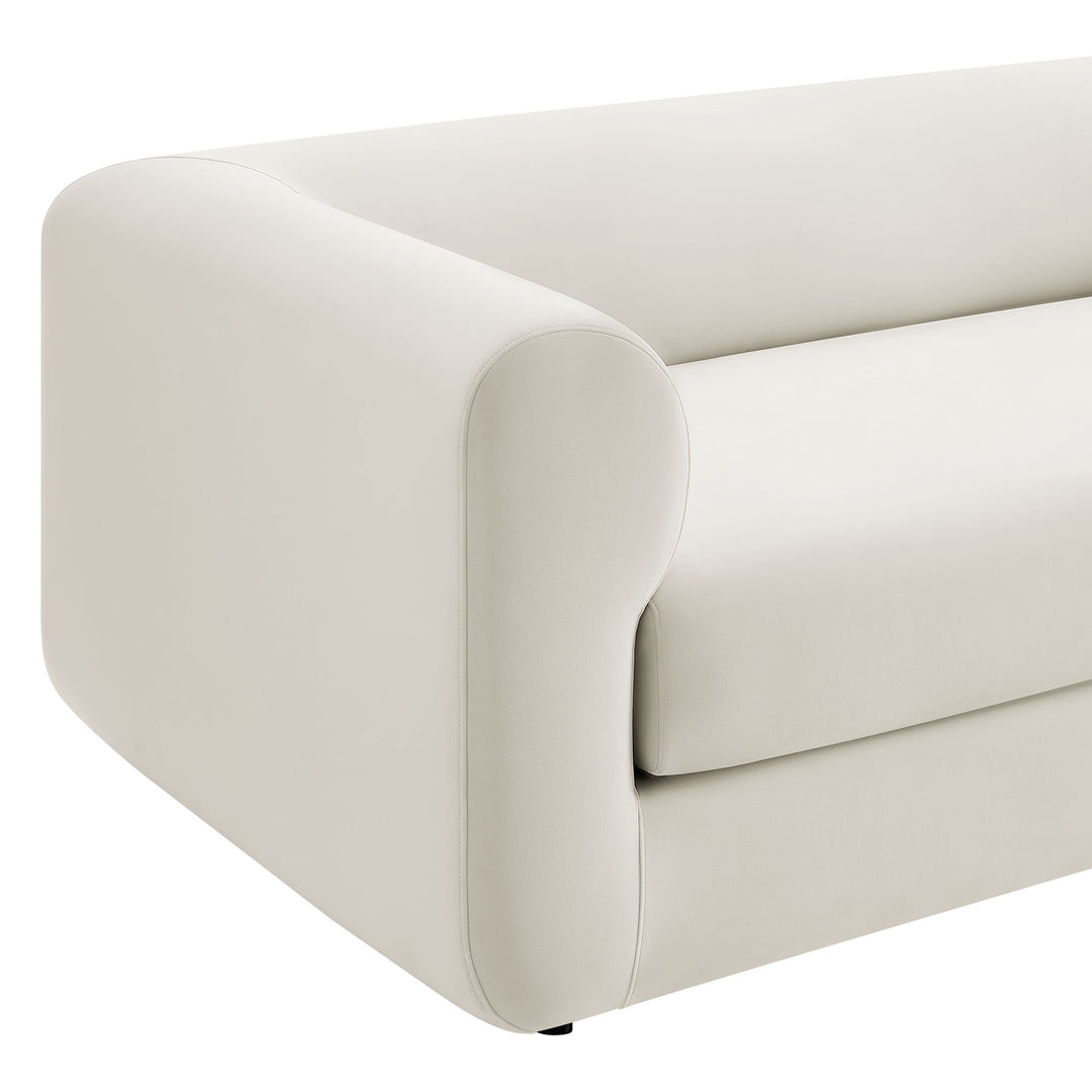 Leif 89" Performance Velvet Upholstered Sofa in Alabaster