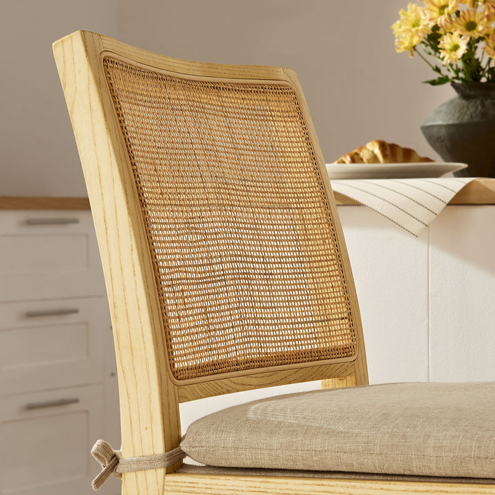 Ovard Wood and Rattan Counter Stool in Natural